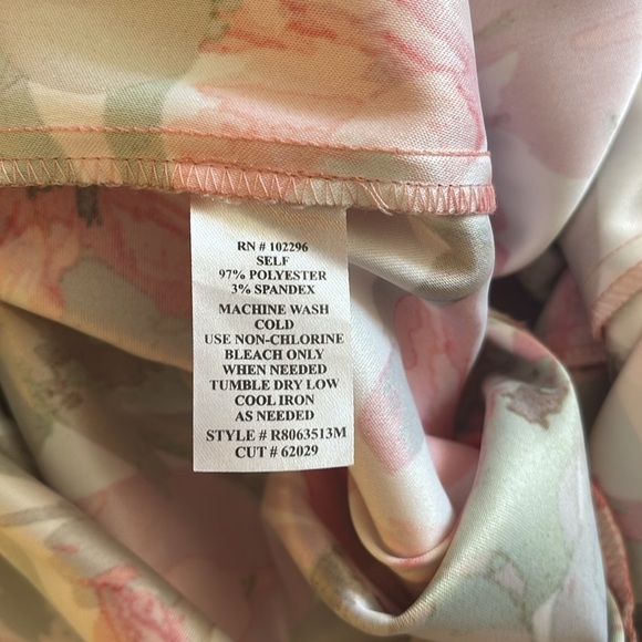 Connected Sz 14 hibiscus sleeveless print shift dress with back zipper - Picture 6 of 7